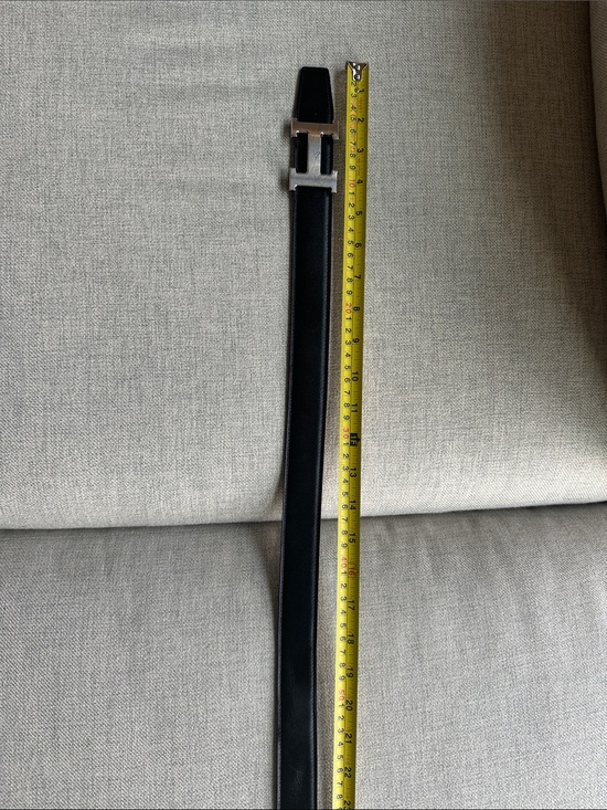 Hermes Brown Leather Belt Strap with White Stitching